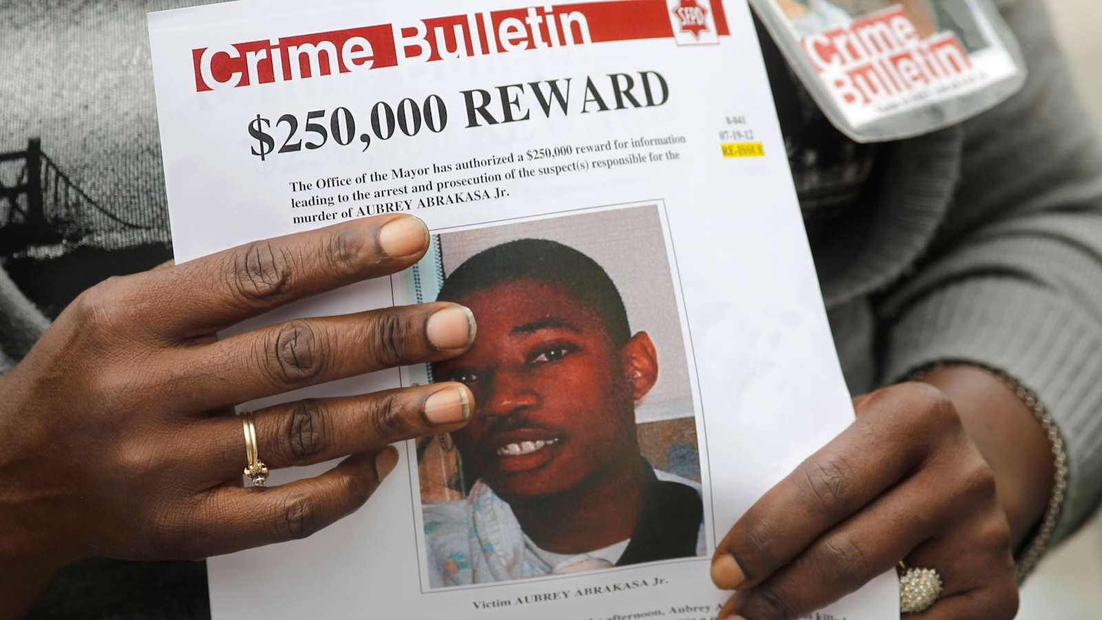 Memorial for Aubrey Abrakasa Jr., victim of a 2006 unsolved San Francisco murder